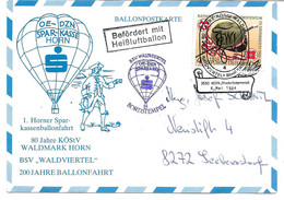 2042t: Heißluftballon Horn, Horner Sparkasse, Sonderbeleg 1984 Mit Protokoll Und Unterschrift, Selten ! - Horn