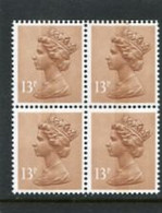 GREAT BRITAIN - 1986   MACHIN  13p  STAR  BLOCK OF 4  MINT NH  SG  X900Eu - Zonder Classificatie