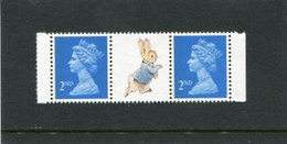 GREAT BRITAIN - 1993  MACHIN  2nd  LB  LITHO QUESTA  STRIP + LABEL  MINT NH  SG X1451aEb - Unclassified