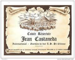 Etiquettes De Vin -  Cuvée Réservée à Jean Castaneda International Gardien De But AS Saint  Etienne -  Foot - Voetbal