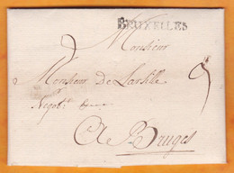 1760 - Lettre Pliée En Français De BRUXELLES, Pays Bas Autrichiens Vers BRUGES Brugge, Flandre - 1714-1794 (Oesterreichische Niederlande)