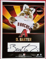 D. Baxter The Bobcat ( Arizona Diamondbacks Mascot ) - Autógrafos