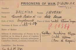 Cartolina Prigioniero Di Guerra - Prisoners Of War - INDIA - Bagne & Bagnards