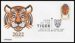 2022 United States USA, Year Of The Tiger, First Day Of Issue, Pictorial Postmark, Lunar Cover (**) - Storia Postale
