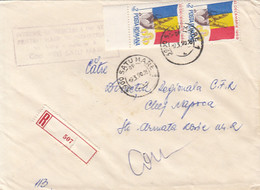 W1326- 1989 ROMANIAN REVOLUTION STAMPS ON REGISTERED COVER, 1990, ROMANIA - Cartas & Documentos