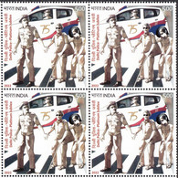 INDIA 2022   DELHI POLICE 75th Anniversary, Platinum Jubilee,  Covid 19 Cases, Ambulance, 1v, BLOCK Of 4, MNH(**) - Nuevos