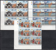 INDIA 2022  Set Of 3 In Blocks Of 6 With TLs, 50 YEARS  FULL STATEHOOD Of MANIPUR, MEGHALAYA & TRIPURA States   MNH(**) - Nuevos