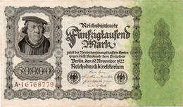 GERMANY- 50000 MARK 1922 -  Wor:P-79/1, Ros:R-79a - Xf - 50.000 Mark