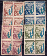 ARGENTINA 1949 PERONISMO 4 BLOCK OF 4 CINDERELLAS MNH VF - Vignettes D'affranchissement (Frama)