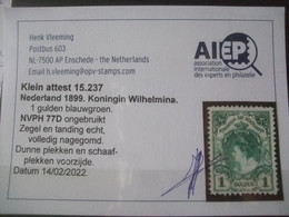 Netherlands NVPH Nr 77 With Certificate - Ungebraucht
