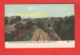 New York Trains Treni Tracks Sea Beach Line Crossing 64th St. Tunnel Bay Ridge NY Post Card Brookliyn - Transports