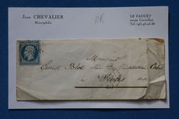 E3 FRANCE  BELLE LETTRE   1855 ETOILE DE PARIS   POUR SENLIS + NAPOLEON N°10 +AFFR. INTERESSANT - - 1852 Louis-Napoleon