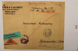 1927 Hartmannsdorf  Heldmannsberg 30pf Reich Allemagne Germany Drucksachen Cover Front D'enveloppe Part - Covers & Documents