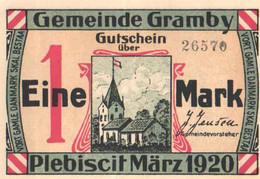 Germany Notgeld:Gemeinde Gramby 1 Mark, 1920 - Collections