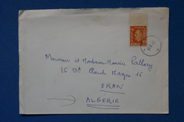 F1  NORVEGE BELLE LETTRE RARE   1959  POUR ORAN ALGERIE +++BORD DE FEUILLE 90 Ore  +AFFRANCH. PLAISANT - - Lettres & Documents