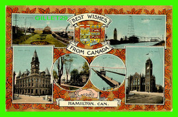 HAMILTON, ONTARIO - BEST WISHES FROM CANADA - 7 MULTIVUES - TRAVEL IN 1907 - THE VALENTINE & SONS PUB. - - Hamilton