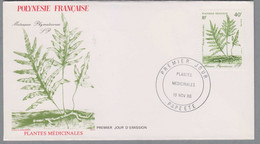 FDC POLYNESIE FRANÇAISE Enveloppe // 1986 émission Premier Jour - Plantes Médicinales 01 - Covers & Documents