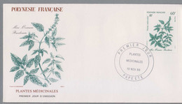 FDC POLYNESIE FRANÇAISE Enveloppe // 1986 émission Premier Jour - Plantes Médicinales 02 - Covers & Documents