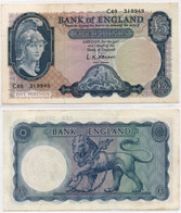 Great Britain 5 Pounds ND 1949-1955 P-371a VF Britannia With Lion With Key - 5 Pounds