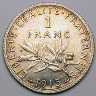 1 Franc Semeuse 1915, Argent - III° République - 1 Franc