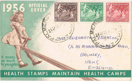 43936. Carta PALMERSTON (New Zealand) 1956. Children's Health Camps - Covers & Documents