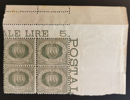 SAN MARINO 1892 SERIE CIFRA VALORE DA 5 CENT - Neufs