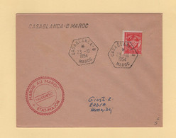 Casablanca B Maroc - 23-10-1954 - Timbre FM - Eata Major - Marine Au Maroc - Scheepspost