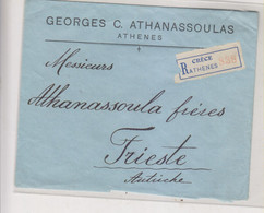 GREECE ATHENES  Nice Registered  Cover To Trieste Italy Austria - Lettres & Documents