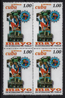 CUBA 2021. PRIMERO DE MAYO. DÍA DEL TRABAJO. BLOQUE DE CUATRO. MNH - Nuevos