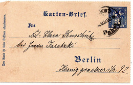 56959 - Deutsches Reich / Privatpost / Berlin - 1899 - 3Pfg. GAKartenbf. PACKETFAHRT - Postes Privées & Locales