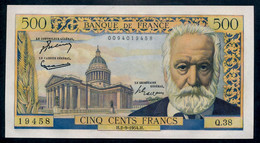 500F VICTOR HUGO 2-9-1954. Q.38. SPL!!! N° 19458 - 500 F 1954-1958 ''Victor Hugo''