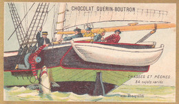 Chromo CHOCOLAT GUERIN BOUTRON - Chasses Et Pêches Au Requin - Guérin-Boutron