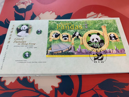 Hong Kong Stamp FDC Pandas 1999 - Lettres & Documents