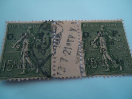 CILICIA FRANCE PAIR STAMPS OVERPRINT O.M.F  .POSTMARK - Autres & Non Classés