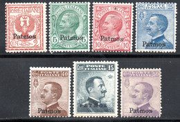 723.GREECE.ITALY,DODECANESE,PATMOS,1912 #3-9 MH. - Dodecanese