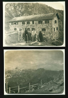 2x Orig. Foto 1922 Starkenburger Hütte Bei Neustift Im Stubaital, Tirol, Wanderer, Ortspartie - Neustift Im Stubaital