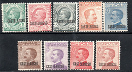 729.GREECE.ITALY,DODECANESE,CASTELROSSO,KASTELLORIZO,1922 #17-25 MH. - Dodecanese