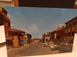 Cartolina S.Angelo Lodigiano Provincia Lodi Piaza Dei Caduti, Bar, Auto, Monumento - Lodi