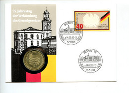 GERMANIA 5 M  1974 ARGENTO LETTERA UFFICIALE LEGGE COSTITUZIONALE PESO 11,2g TITOLO 0,625 CONSERVAZIONE FDC COME FOTO (1 - Commemorative