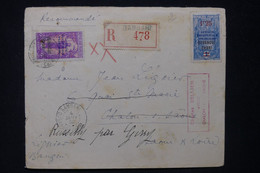 OUBANGUI CHARI - Enveloppe En Recommandé De Bambari Pour La France En 1932, Affranchissement Surchargés - L 117546 - Lettres & Documents