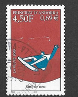 Timbres Oblitérés D'Andorre  , 2000, N° 526 YT, Surf Des Neiges - Gebruikt
