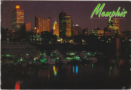 Tennessee Memphis Skyline And Yacht Club At Night 1996 - Memphis