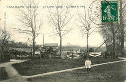 Châtillon Coligny * Le Vieux Canal Et L'Usine à Gaz * Les Péniches Batellerie * Péniche Barge Chaland - Chatillon Coligny