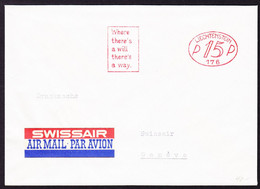 Um 1948  15 Rp Drucksache Maschinenstempel An Die Swissair In Genève. Mit Swissair Etikette - Frankeermachines (EMA)