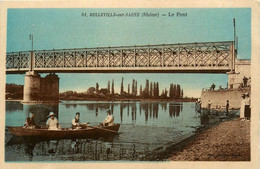 Belleville Sur Saône * Vue Sur Le Pont * Barque Passeur Bac - Belleville Sur Saone