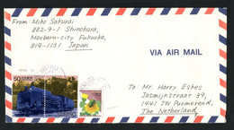 JAPAN - 2001, January 24. Cover Sent From Maebsru-city Fikuoka To  Purmerend , The Netherlands.  MICHEL #2507, 2876/77 - Storia Postale