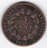 Guyane 5 Centimes 1828 A CHARLES X Colonies Françaises - Guayana Francesa