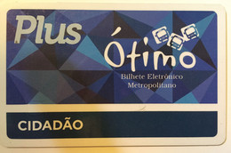 Brazilian Electronic Public Transport Pastic Card For Metropolitan Bus Manufactured By Sintram In 2014 - Welt