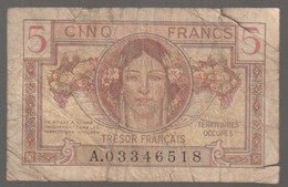 Trésor Français  5 Francs  ( Coupures Dans L'état ) - 1947 Staatskasse Frankreich