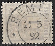 Luxemburg 1882 Cancellation REMICH On Allegoric Design 1 C Grey Michel 45 D - 1882 Allégorie